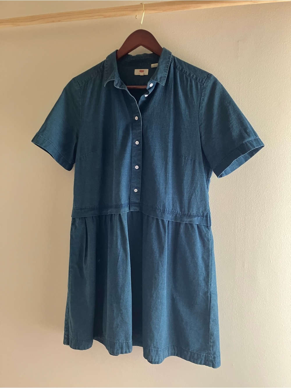 Levi’s collared denim dress indigo blue size medium